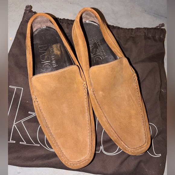 New a. testoni Brown Leather Loafers like new brown suede made morroco 11mens main image 6